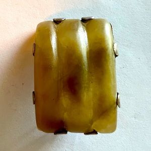 Authentic Jade and silver Brooch 1” x 1.5”